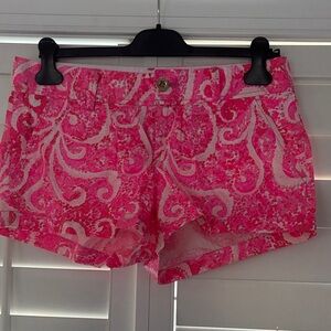 Lilly Pulitzer Hot Pink Paisley High Waist Shorts